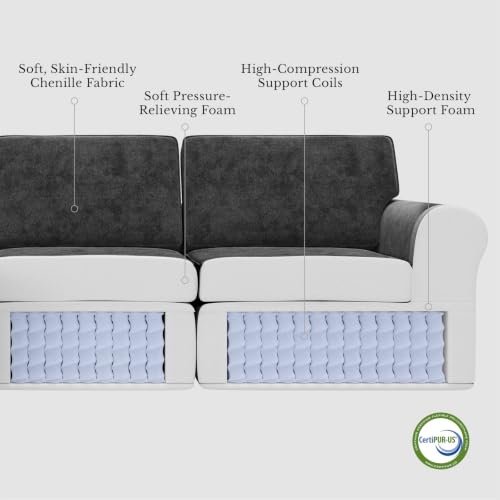 Image of Maywish Sectional Boneless Couch for Living Room, Armless Module, Dark Gray