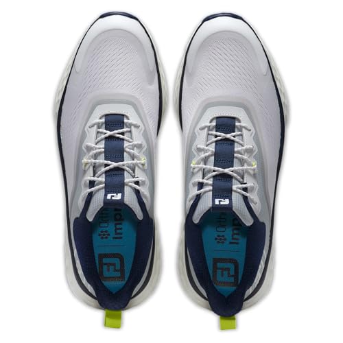 FootJoy Men's Fj Quantum Golf Shoe, White/Grey/Blue, 9 UK - Image 6