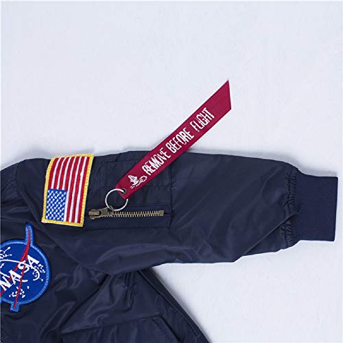 Image of CORIRESHA Mens NASA Embroidery Badge Slim Fit Bomber Jackets Zipper Windbreaker