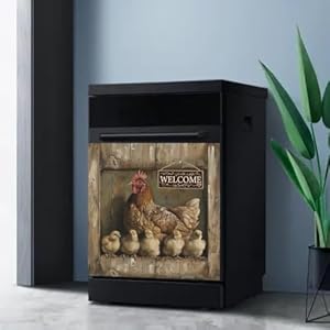 Decorative Magnet Farmhouse Chicken Dishwasher Magnet Cover Rustic Farmhouse Style 23 W x 26 H inches 1 Count PET Material