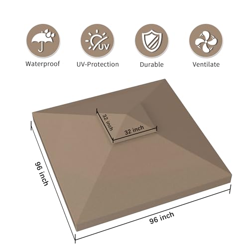 8'x8' Khaki Double Tier Replacement Cover Compatible with Crawford 8x8 Gazebo L-GZ385PST,A101003000#088-1067-8 with SPF30+,Waterproof by JANCANOPY - Image 4