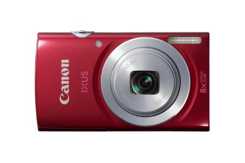 Canon IXUS 145 Digital Compact Camera Working w/ Canon 8x Optical Zoom Lens Red (Renewed)