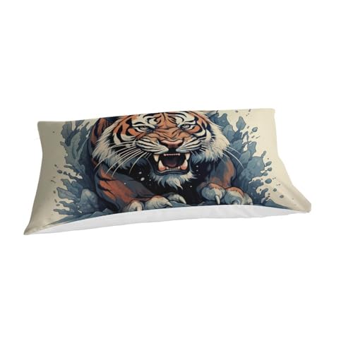 Housse de couette tigre 3D anti-transpiration pour un sommeil doux - 3