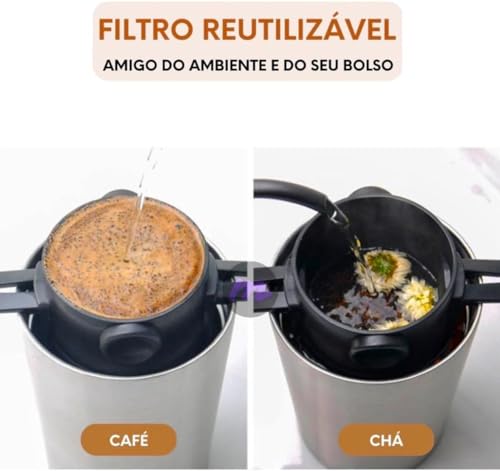 Mini Coador Individual de Café Reutilizável em Aço Inox