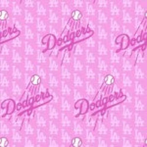 Premium Cotton LA Dodgers Pink MLB Fabric Print - Stylish Sports Cotton Fabric Sold by the Yard