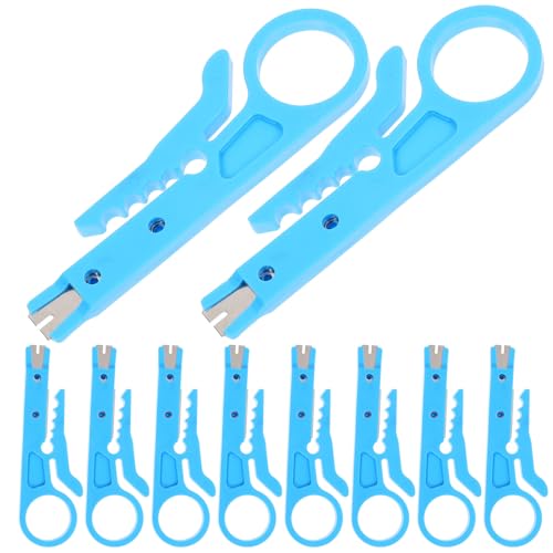 Alipis Lot de 10 Mini Pinces à Dénuder Bleues pour Câbles Réseau Rj45 Cat5 Cat6 Outils Manuels Compacts pour Dénudage Précis des Fils Électriques Utp Adaptées aux Lignes Téléphoniques