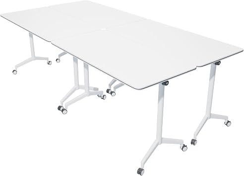 Conference Table, Folding Conference Tables Large Meeting Table for 10 People, Business Style Conference Room Table for Office Meeting Conference Room 8ft