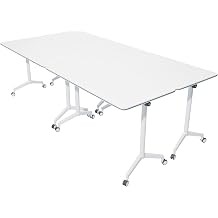 Conference Table, Folding Conference Tables Large Meeting Table for 10 People, Business Style Conference Room Table for Office Meeting Conference Room 8ft