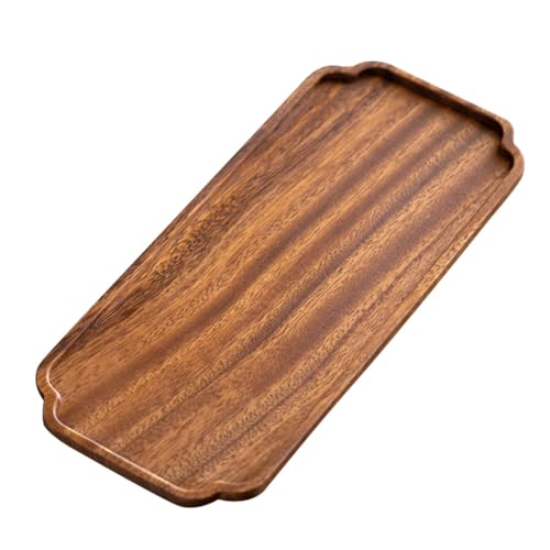 Luxshiny 木製多機能サービングトレイ 和風デザートプレート フルーツ収納皿 キッチン食器用おしゃれな四角形トレー