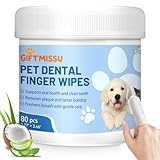 GIFTMISSU 80 Counts Pet Dental Finger Wipes for...