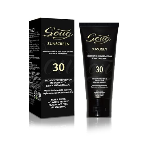 Sunscreen for Black/Girl-Body Sunscreen Lotion SPF 30 No White Cast for Melanin Rich Skin Hydrating Moisturizer. Travel Size 2 Fl Oz