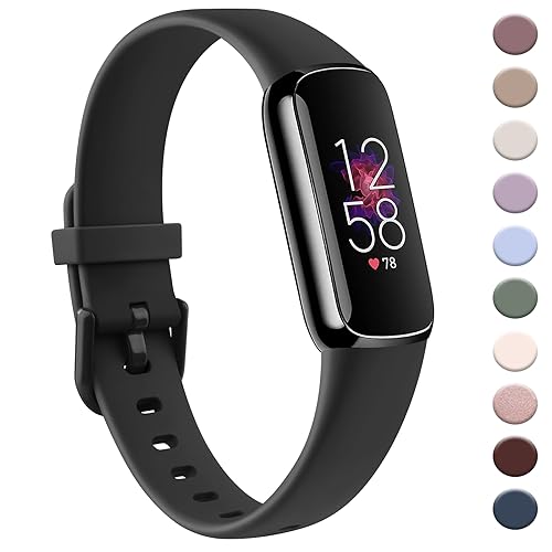 AK Sport Band Compatible with Fitbit Luxe Bands for Women Men, Soft Silicone Replacement Sport Straps Wristbands for Fitbit Luxe Fitness and Wellness Tracker (Small,Black) by AK - Used condition - US$5.09