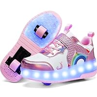 Nsasy Roller Skates for Kids - LED Light Up Wheel Shoes for Children