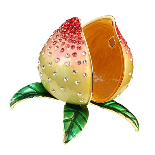 Cabilock Box birthday peach jewelry box table top decor tabletop decor small jewelry container natural touch decoration house decorations for home office desk accessories Peach Ornament