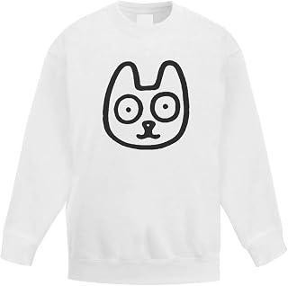 Azeeda 'Cat Face' Kid's Sweatshirt/Jumper (12-13 Years) (KW00032507)