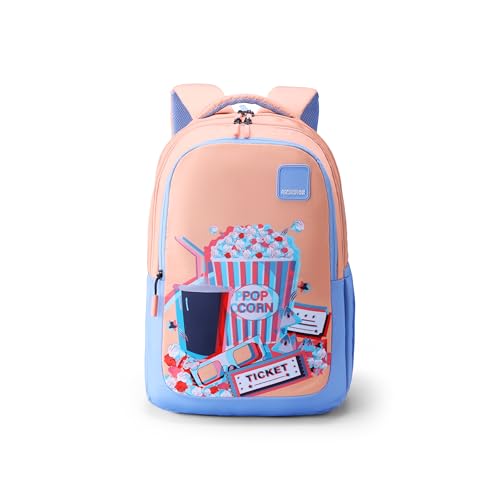 Image of American Tourister Ollie 4.0 Xl 01 G.C.Blu, Extra Large School Backpack, Age 8-12 Years, 3 Compartments,3D Glasses Inside - Atplayunique 32.5 Ltrs Capacity - Girls