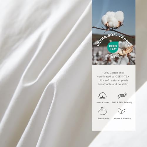 Royoliving Premium Feathers Down Duvet Insert Comforter California King Size Heavyweight Thickened Winter White 100% Cotton Cover with Corner Tabs (108x98, 77 oz) by Royoliving - Image 2