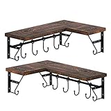 Eckdesign - Die längste und breiteste Seite des Bretts sind 42cm und 28cm. Gleichzeitig können die Regale mit Brett Ihre Topfpflanzen, Bücher, Fotos, CDs und Ihr Spielzeug angezeigt werden; Das Reagl kann als kücheneckregal gewürzregal bücherregal verwendet werden