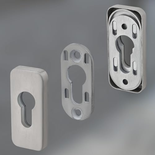 KOTARBAU® 2 St. Schlüsselloch Abdeckung 74x34 mm Edelstahl Rosette Türschloss Abdeckung Tür Zylinderrosette Schutzrosette Türrosette Sicherheitsschild Schutzrosetten für Schließzylinder Schlossrosette