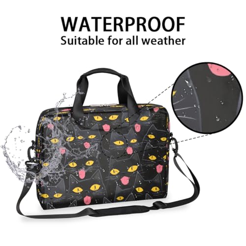Bolso para laptop con diseño de gato negro 14x13x1 pulg miniatura 2