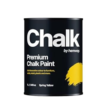 Hemway - Premium Chalk Paint - Spring Yellow 1 L | Chalky Matt Shabby Chic Finish for Interior Furniture & Walls | Quick Dry & 1 Coat