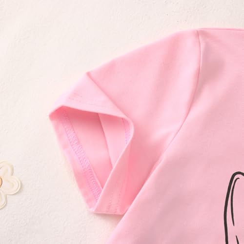 Image of MODNTOGA Girl Happy Easter Crewneck Shirt Glasses Bunny Graphic T-Shirt Big Kid Cute Rabbit Print Easter Holiday Pullover Top