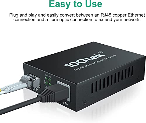 Gigabit-Ethernet-Fibra-Convertidor-de-Medios-LC-Multimodo-Media-Conversor-de-Fibra-optica-con-1Gb-Transceptor-SFP-SX-101001000Base-Tx-a-1000Base-SX-hasta-550m-con-Adaptador-de-Corriente-Europeo