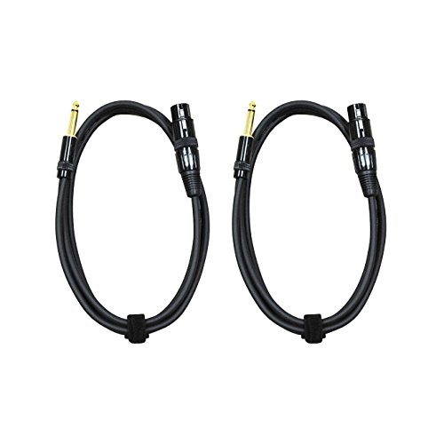 Audio 2000s E07106P2 1/4" TS to XLR Female 6 Feet Microphone Cable (2Pack)