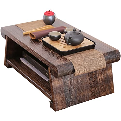 Table basse tatami pliable à double niveau pour optimiser le salon