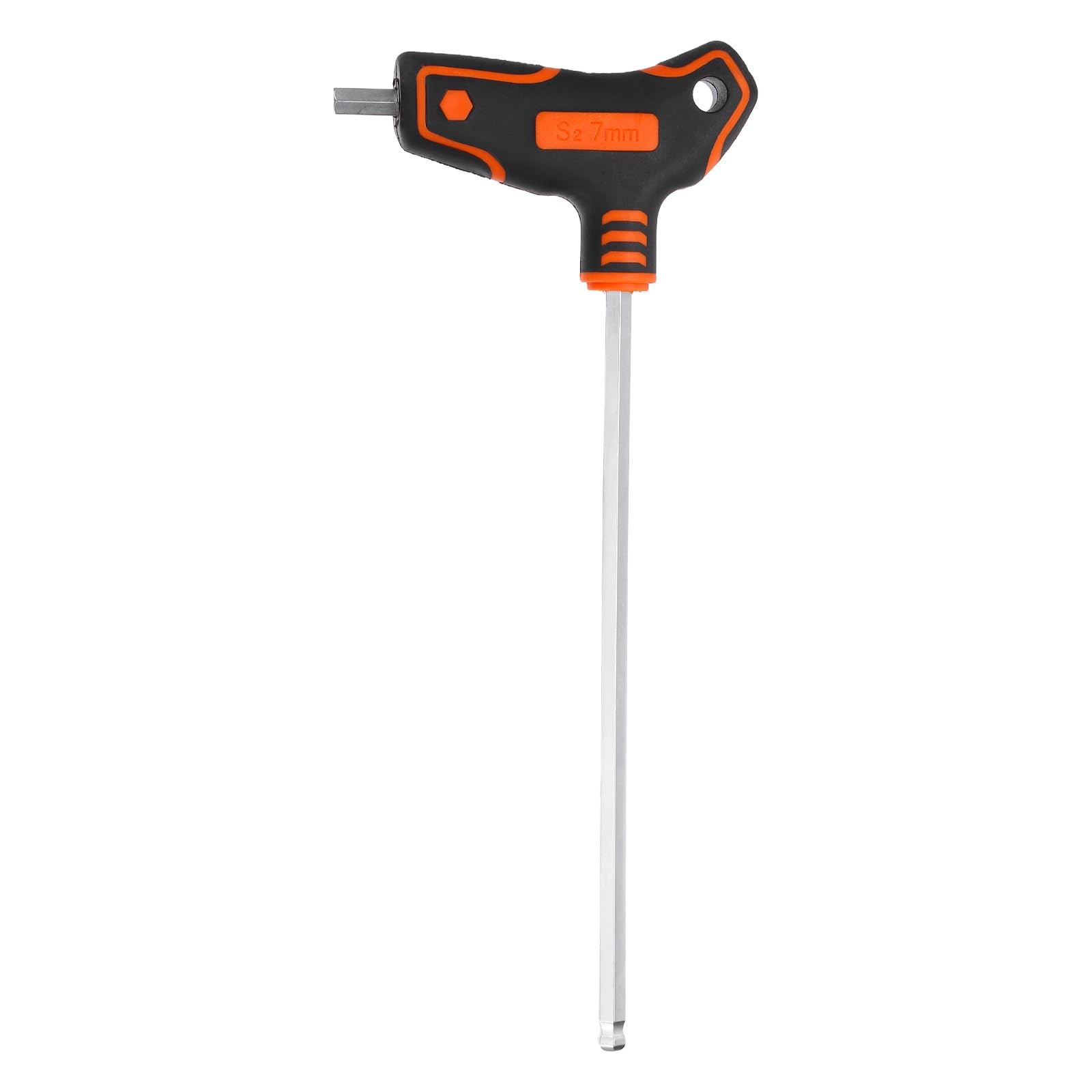 sourcing map T-Handle Ball End Hex Key Wrench 7mm Metric S2 Steel Long Arm T-Key Inner Hexagon Spanner Repairing Tool for Home Auto Maintenance Bike Motorcycle Repair