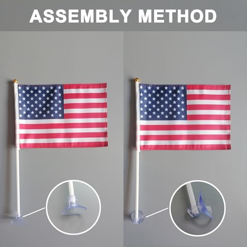 Mini drapeau américain double face avec ventouse résistante pack de 10