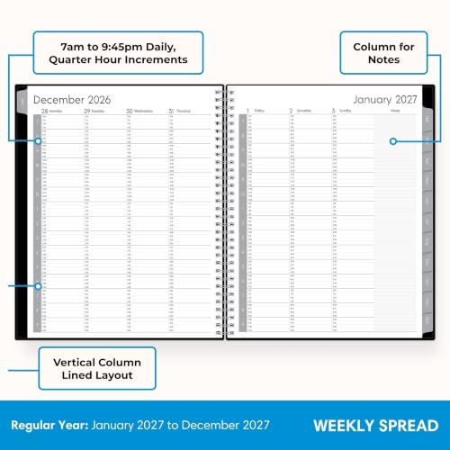 Image of Blue Sky 2027 Weekly and Monthly Planner Calendar, Includes January 2027 - December 2027, 7 inch x 9 inch, Flexible Cover, Wirebound, Laminated Tabs, Enterprise (Pack of 2)
