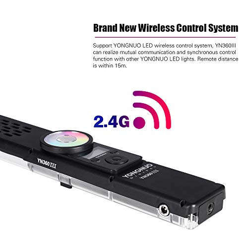 YONGNUO YN360III LED-Videoleuchte, 5500 K + RGB Vollfarb-Touch-Einstellmodus, CRI 95+, mit 10 zusätzlichen… – Bild 8