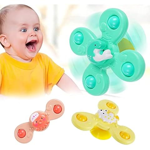 Suction Cup Spinner Toys-Early Learning Sensory Baby Bath Spinner Toy for Toddler and Babies I Suction Spinner for Stress Relief I Suction Toy For 1-6 Years old Boys & Girls Cover