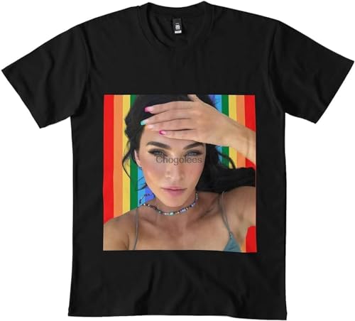 Megan Fox Avec Drapeau de la fierte t Shirt Classique 24736057273582 - Camiseta para hombre, Negro , 3XL