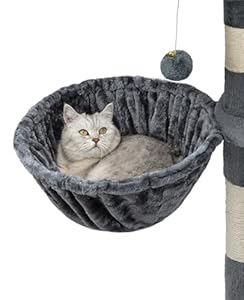 Hamac en Peluche Douce pour Arbre à Chat lionto, Ø 40 cm, Profondeur 25 cm, Couchage Douillet