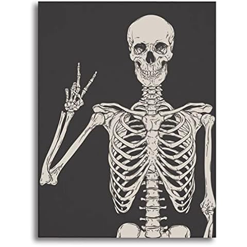 Goth Wall Art Canvas Fashion with Framed for Living Room Bathroom. Abstract Skull Painting for Bedroom. Modern Prints Office Hallway and Stairs for Halloween Christmas Gifts Cover