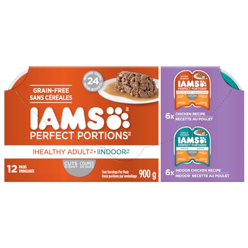 IAMS Perfect Portions Healthy Adult Wet Cat Food Cuts in Gravy - Chicken and Indoor Chicken 12CT Multipack, 75g image 7