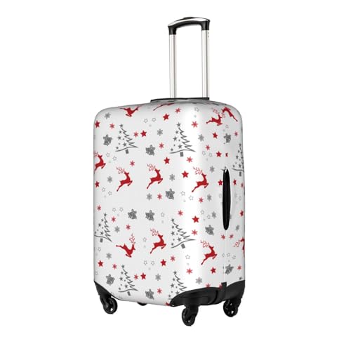 Travel Luggage Cover Christmas Deer Xmas Tree Deer Bell Snowflake Fashion Washable Baggage Suitcase Protector Fit For Luggage Small2