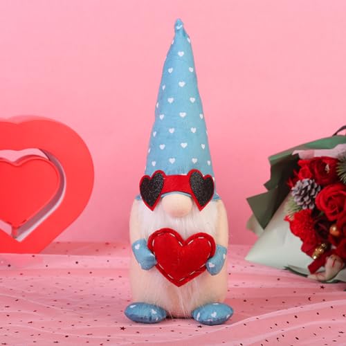 Gnomes de la Saint-Valentin en peluche de 35 cm pour décoration de table