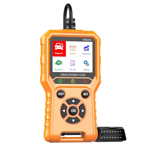 BETOWEY OBD2 Scanner with 2.8" Color Screen & Live Data Graphs – No App Needed, View DTC Status, Freeze Frame, I/M Readiness Status, Battery Voltage Monitor for 1996+ Gasoline Vehicles (Orange)