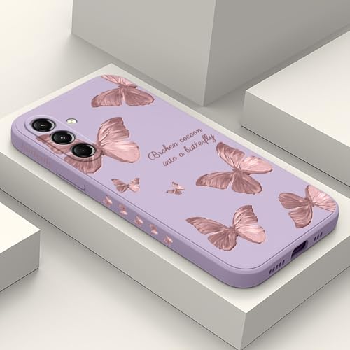 Coque Galaxy S26 fine et douce au toucher motif floral violet LEECG