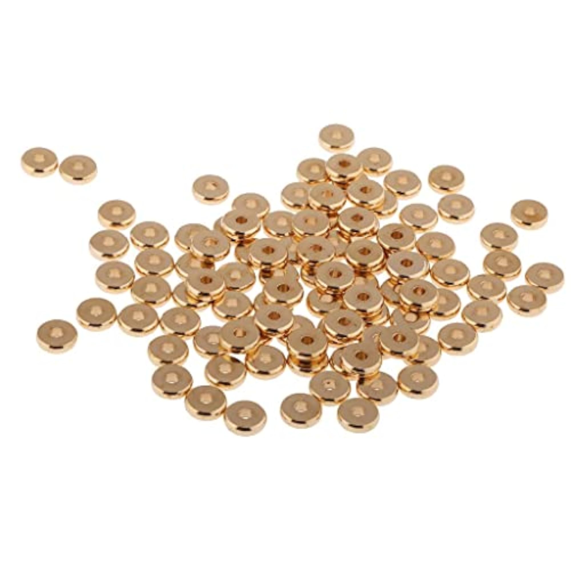 2x100pcs Solid Brass Disc Spacer Washer Beads 8mm for Jewelry Making