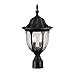 Savoy House 5-1504-BK Outdoor Postmount with Clear Seeded Shades, Textured Black Finish