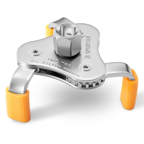 Spurtar Clé Filtre à Huile 3 Griffes Réglable 64 mm - 104 mm, universelle Outil de Démontage de Filtre à Huile avec Griffes Antidérapantes pour voiture,...
