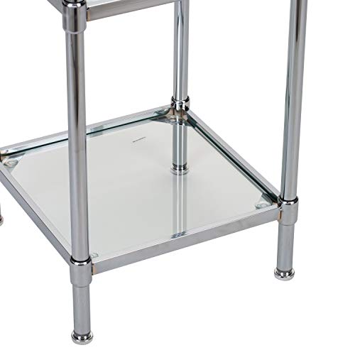 Organize It All 3 Tier Tempered Glass Freestanding Bathroom Storage Tower 13.25 X 13.25 X 31 Inches #TOP6