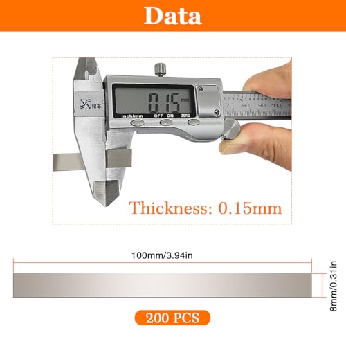 KUOQIY 200 Stücke 0.15 * 8 * 100 mm Nickel Platte Band, Nickel Streifen Band für Batterie, Nickel Streifen Löten Nickelstreifen Li-Po Akku, für 18650 Batterie Schweißen