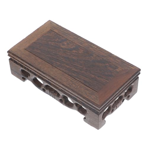 COHEALI Base de Exhibición de Madera de Ala de Pollo, Pedestal Rectangular 11x5x4 Cm para Tetera Yixing, Soporte para Jarrón Decorativo y Estante para Plantas de Interior, Artesanía