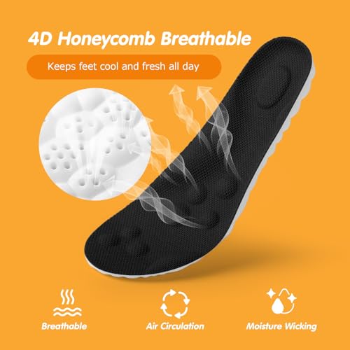 Image of 4D Cloud-Soft Comfort Insoles for Kids and Youth - Trim-to-Fit Insoles with Arch Support and Shock Absorption - Breathable Memory Foam Kids Shoe Inserts Designed for Growing Feet (US Youth 3Y - 4Y)