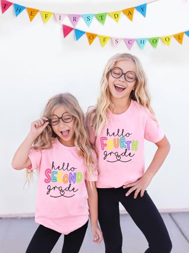 Image of First Day of School Shirt Girls Boys Preschool to 5th Grade Tshirt Kids Back to School Graphic Tee Tops